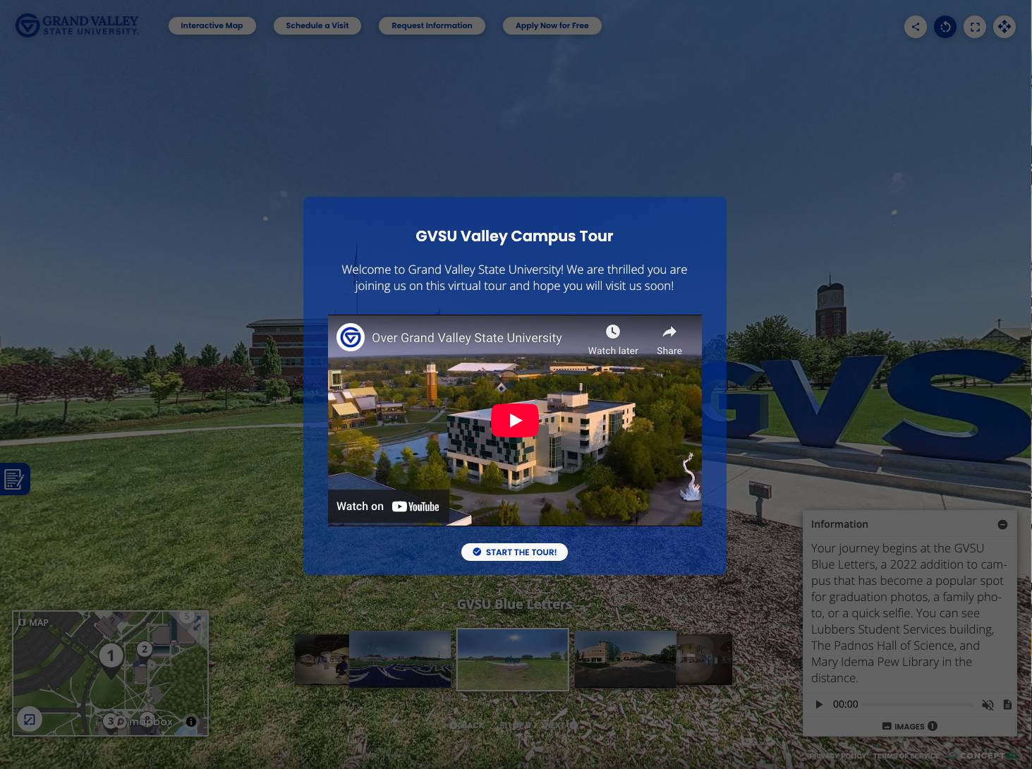A screenshot from the virtual tour of the Valley Campus in Allendale.